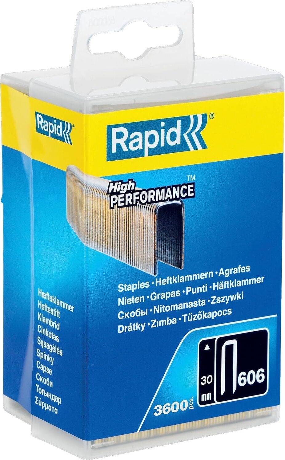 Zımba Teli Tip 606, 30 mm Zımba, 3.600 Adet Plastik Kutu, Ahşap Için Dar Sırt Mandalları, Reçine Yüzeyli