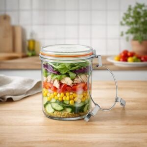 3 Klipsli Cam Kavanoz 425 ml (4 Adet)