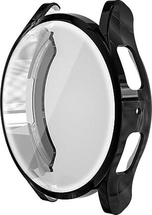 Galaxy Watch 6 ile Uyumlu 44MM Tam Kapatan Çerceve 44MM Önü Kapalı Tasarım Silikon Kılıf Çerçeve Darbe ve Çiziklere Karşı Koruma (Siyah)