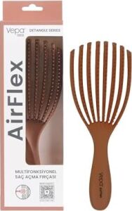 Airflex Dolaşık Saç Açma Fırçası, Kolay Tarama, Elektriklenme Önleyici Tarak (Moka)