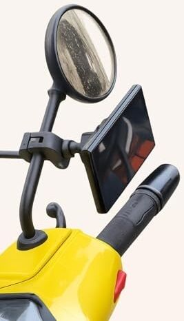 Vespa, Arora Cappuccino, Lambretta, Peugeot Modelleri ile Uyumlu Magsafe ile Uyumlu Telefon Tutucu – Ayna Demirine ve Gidona Takılabilir, 360° Döner | QL10