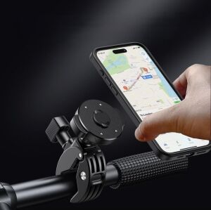Vespa, Arora Cappuccino, Lambretta, Peugeot Modelleri ile Uyumlu Magsafe ile Uyumlu Telefon Tutucu – Ayna Demirine ve Gidona Takılabilir, 360° Döner | QL10