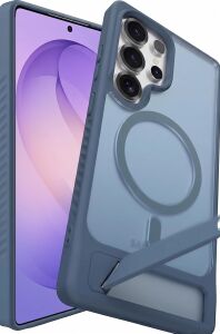 Galaxy S26 Ultra Için Kılıf Yatay Stantlı Manyetik  S26 Ultra Koruyucu Darbeye Dayanıklı Arkası Sert ve Yarı Saydam  S26 Ultra Kılıf (Mavi)