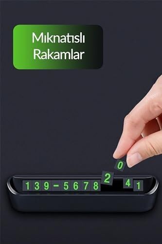 Telvesse 2li Set Araç Park Telefon Numaratörü Güneşlik Kartlıklı Gözlük Tutucu Aparatı Parkmatik Aç Kapa