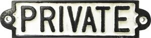 Kreatif Kraft 83516 'private' Cast Iron Sign