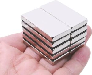 2 Adet 40X20X5MM Neodyum Magnet Güçlü N35 Mıknatıs Köşeli Nikel Kaplama