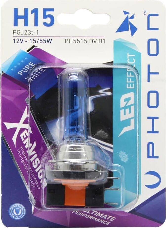 Ampul H15 12V 15/55W Xen Vision (Tekli Blister) (Beyaz Işık) 6000K Pht PH5515 Dv B1