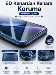 Kırılmaz Cam For iPhone Xr / 11, 6d Hayalet Ekran Koruyucu, Temperli Cam, 9h Sertlik, Şeffaf, Parlak Yüzey