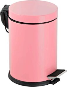 Premium Serisi 3 Litre Hacimli Paslanmaz Banyo-Mutfak Pedallı Çöp Kovası Pembe
