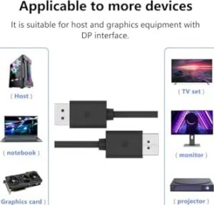 Dp2 Display To Display Kablo 4K (60Hz) 1.2 V (1.8m) - 4K Displayport Kablosu, Erkek-Erkek Ekran Bağlantı Nokta Kablosu Dizüstü Masaüstü Monitör Için Uyumlu