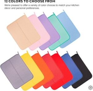 Mutfak Tezgahı Için Bulaşık Kurutma Paspasları, Çeşitli Amaçlar Için Süper Emici Mikrofiber Bulaşık Süzgeci, Şık ve Etkili, Hızlı Kuruyan Bulaşık Matı, 43 cm x 35 Cm, Siyah