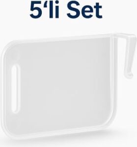 Çok Amaçlı Buzdolabı Raf Ayırıcı 5’li Set, Şeffaf Plastik Düzenleyici Aparat, Içecek ve Sos Şişesi Organizer