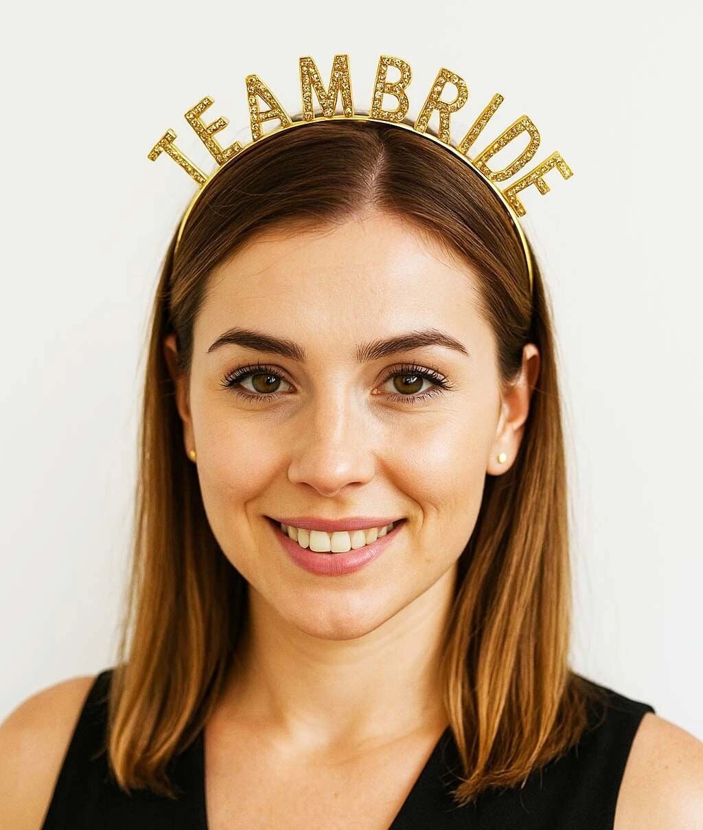 Altın Renk Team Bride Taç Plastik – Gelin ve Nedime Tacı