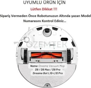 Dreame D9, D9MAX, D9 Pro, Dreame Bot L10 Pro 1 Adet Ana Firça,2 Adet Hepa Filtre Seti Dreame D9 ile Uyumlu