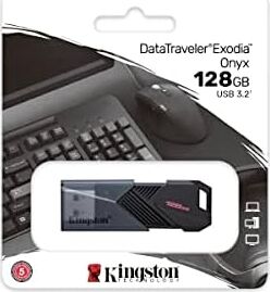 Datatraveler Exodia Onyx DTXON/128GB Flash Drive 3.2 Gen 1 - Ince, Hareketli Kapaklı