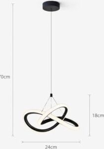 Witchers Tekli Krom Sarkıt LED Avize – Power LED Teknolojili, Ayarlanabilir Kablo, 6500K Beyaz Işık, 24W, 40 M² Aydınlatma, Salon, Mutfak ve Oda Için Şık Aydınlatma