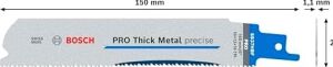 5x Pro Thick Metal S937HBF Hassas Panter Testere Bıçağı (Metal Borular ve Profiller, Demir Içermeyen Metaller, Uzunluk 150 Mm, Professional Aksesuar Panter Testere)