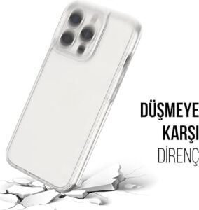 iPhone Ile Uyumlu Şeffaf Sert Kristal Mika Sararmaz Kılıf (Iphone 15 Pro)