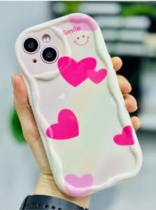 Iphone 15 ile Uyumlu Smile Kalp Baskı Desenli Silikon Kılıf