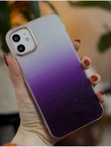 Iphone 11 ile Uyumlu Şeffaf Ombre Model Şeffaf Simli Silikon Kılıf