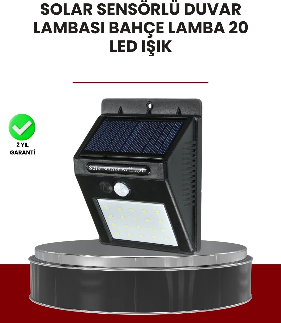 Bahçe ve Dış Mekanlar Için Güneş Enerjili 20 LED Hareket Sensörlü Lamba