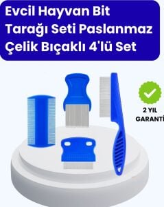 Evcil Hayvan Bakımı Için Dayanıklı ve Çok Amaçlı Tarak Seti (4 Parça)