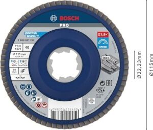 Professional Accessories 115 mm X-Lock Yelpaze Taşlama Diski Bfm Fibertragp
