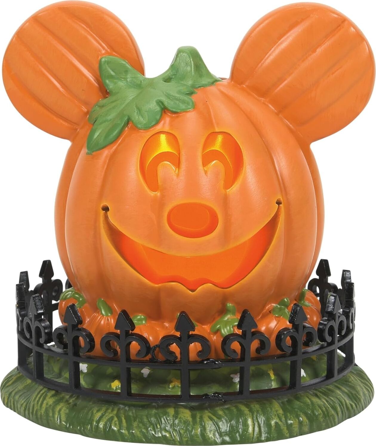 Department 56  Village Cadılar Bayramı Aksesuarları Pumpkintown Mickey Mouse Town Center Işıklı Heykelcik, 10 Cm, Çok Renkli