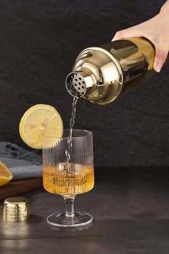 Komple Çelik Gold 700 ml Shaker Kokteyl Hazırlama Kabı Bardağı CIN343SR