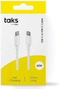 Taks Usb-C - Usb-C 120CM 60W Pd/qc Hızlı Şarj/data Kablosu Beyaz