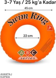 Çocuk Deniz Simidi Abcd Sarı Model – 3–7 Yaş / 25 Kg’a Kadar