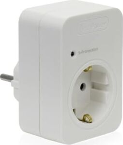 Şok ve Akım Korumalı Fiş-Priz, 16A-250V, Max 3600W 720 Joule, Reset Edilebilir, Sürekli Koruma, Toprak Hatlı, Çocuk Korumalı, Beyaz Renk, E1TD33B