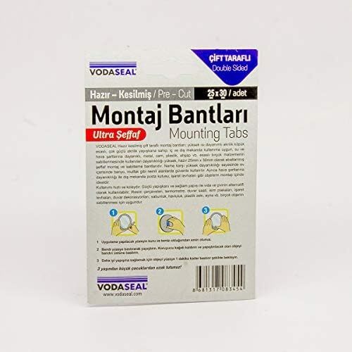 Hazır Kesilmiş 12'li Montaj Bandı, Şeffaf