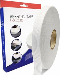 Şerit Ipli Biye Tela 1.5 cm x 100 M - Tek Tarafı Yapışkanlı Tela - Ütü ile Yapıştırılan Tela - Dokumasız Uygulama (Beyaz)