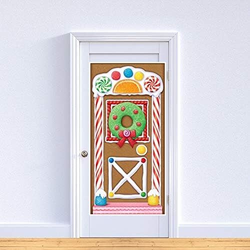 Beistle Baskılı Plastik Zencefilli Ev Kapı Kapağı Kapalı/dış Mekan Noel Partisi Süslemeleri, 76 x 132 Cm, Çok Renkli