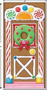 Beistle Baskılı Plastik Zencefilli Ev Kapı Kapağı Kapalı/dış Mekan Noel Partisi Süslemeleri, 76 x 132 Cm, Çok Renkli