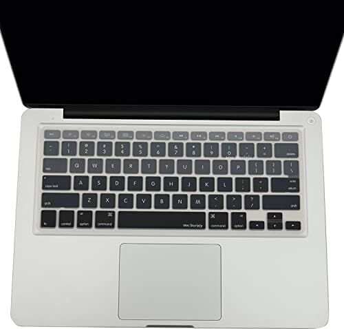 Silikon Klavye Koruyucu MacBook Air & MacBook Pro Uyumlu – Amerikan Ingilizce – Ultra Ince – A1278 A1369 A1466 A1502 Siyah Gri