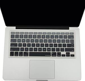 Silikon Klavye Koruyucu MacBook Air & MacBook Pro Uyumlu – Amerikan Ingilizce – Ultra Ince – A1278 A1369 A1466 A1502 Siyah Gri