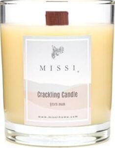 Ahşap Fitilli Palo Santo Kokulu Ekru Cracklıng Vegan Mum (Çıtırtılı)
