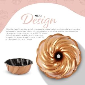 Serenk Fun Ing Rüzgar Gülü Alüminyum Döküm Granit Kaplama Kek Kalıbı 24 cm Sarı