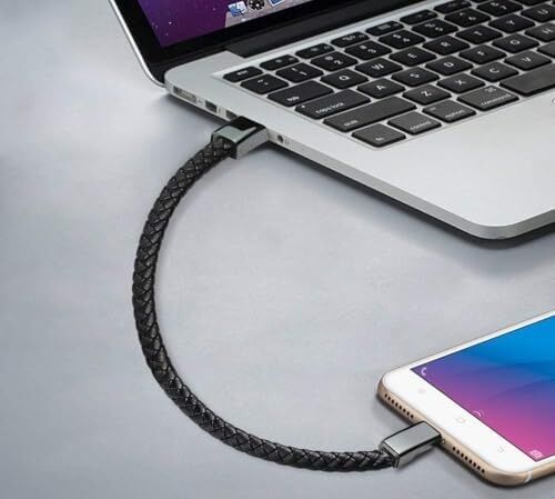 Type C To Lightning Bileklik Şarj Kablosu 20W Pd Hızlı Şarj 225MM Kısa Taşınabilir Powerbank Uyumlu Örgü Deri Tasarım Smart Chip Korumalı Kompakt Seyahat Tipi Te-Dos | UC2110TC-IP