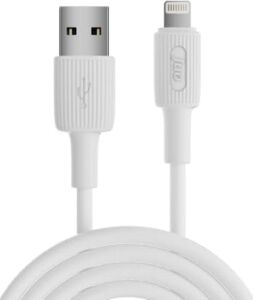 12W 2.4A Usb-A To Lightning iPad ile Uyumlu Silikon Hızlı Şarj ve Data Kablosu Beyaz 1 Metre