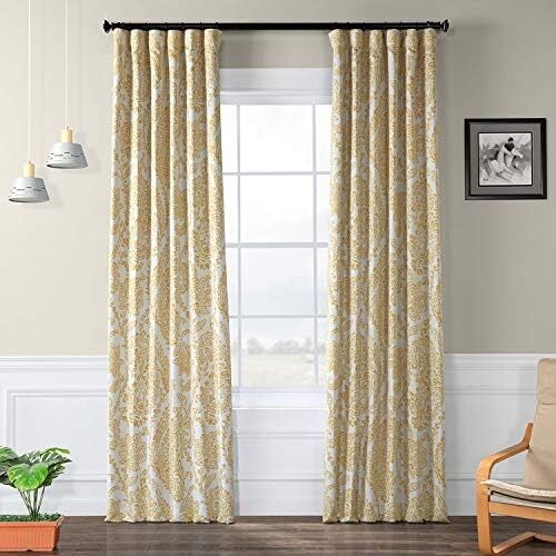 Hpd Half Price Drapes BOCH-KC16072C-108 Karartma Perdesi (1 Panel), 50 x 108, Çay Zamanı Sarı Altın