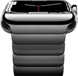 - Apple ile Uyumlu Watch 42MM 44MM 45MM 49MM 1/2/3/4/5/6/se/se2/7/8/9/ultra 1/2 Baklalı Metal Kordon
