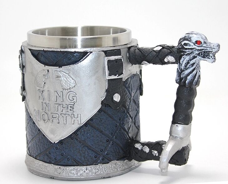 Game Of Thrones King In The North 3D Kabartmalı Çelik Kupa Bardak
