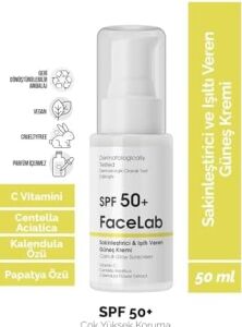 Facelab Sakinleştirici ve Işıltı Veren C Vitamini ve Centella Içerikli Spf 50 ve Güneş Kremi 50 ml