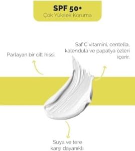 Facelab Sakinleştirici ve Işıltı Veren C Vitamini ve Centella Içerikli Spf 50 ve Güneş Kremi 50 ml