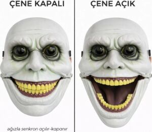 Hareketli Çene Mekanizmalı Yeşil Korku Maskesi