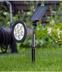 Solar Kazıklı Çim Armatür Cata 7W Güneş Enerjili LED Çim Lambası Bahçe Ağaç Aydınlatma Lambası (Yeşil Işık)