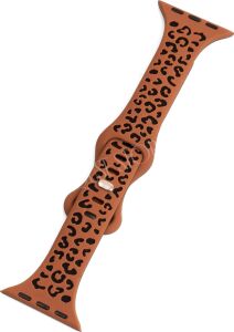 Apple Watch ile Uyumlu Leopar Desenli Silikon Kordon, Dokulu Oyma Tasarım, Series 10/11 42MM 45MM 44MM 46MM 41MM 40MM 38MM Se